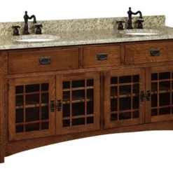 Amish 72" Henderson Mission Bathroom Double Vanity Cabinet