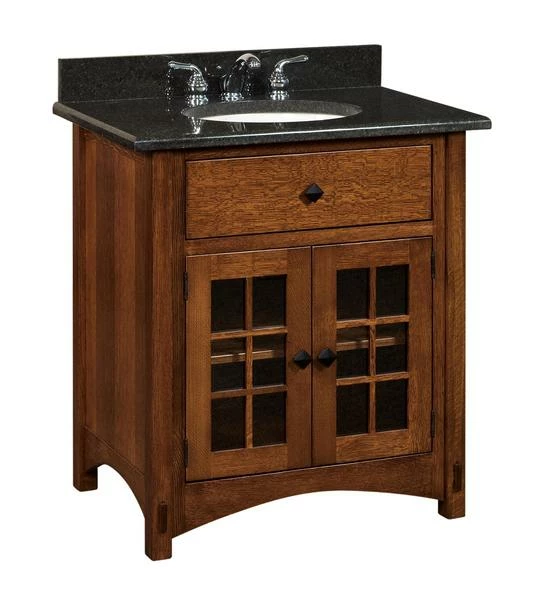 Amish Bathroom Vanity Solid Wood - 33" Norfolk Mission Sink Console 1 Amish Bathroom Vanity Solid Wood - 33" Norfolk Mission Sink Console