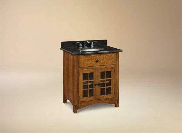 Amish Bathroom Vanity Solid Wood - 33" Norfolk Mission Sink Console 2 Amish Bathroom Vanity Solid Wood - 33" Norfolk Mission Sink Console - Image 2