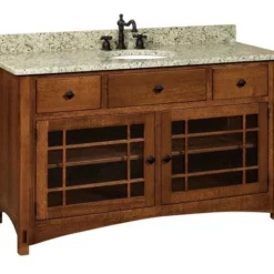 Amish 60" Norfolk Mission Single Bathroom Vanity Cabinet