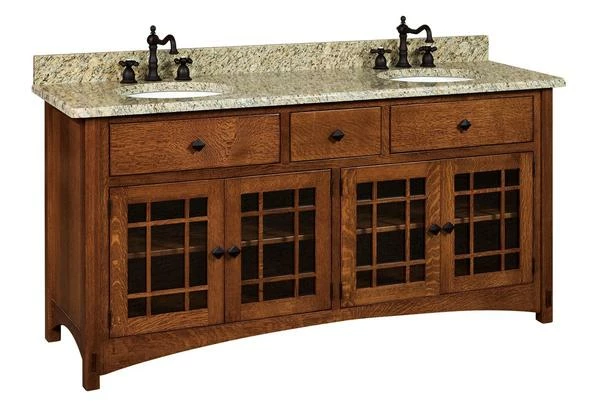 Amish 72" Norfolk Mission Vanity Cabinet 1 Amish 72" Norfolk Mission Vanity Cabinet