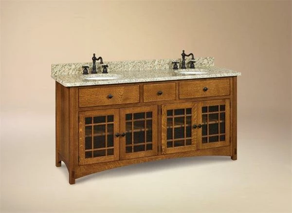 Amish 72" Norfolk Mission Vanity Cabinet 2 Amish 72" Norfolk Mission Vanity Cabinet - Image 2