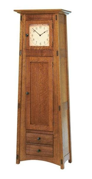 Amish Mission Clock Cabinet 2 Amish Mission Clock Cabinet - Image 2