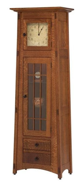 Amish Mission Clock Cabinet 1 Amish Mission Clock Cabinet