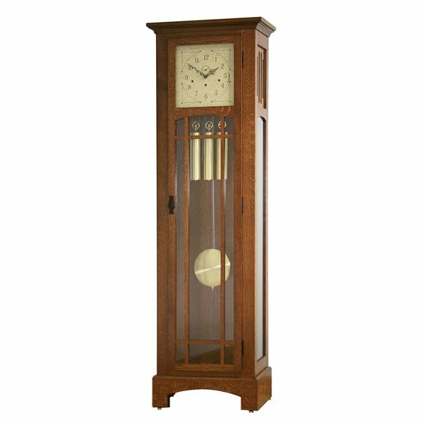 Mission Grandfather Clock With Auto Night Silencer 1 Mission Grandfather Clock With Auto Night Silencer
