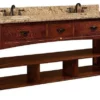 Amish 72" Marquette Mission Double Bathroom American Vanity Cabinet With Inlays