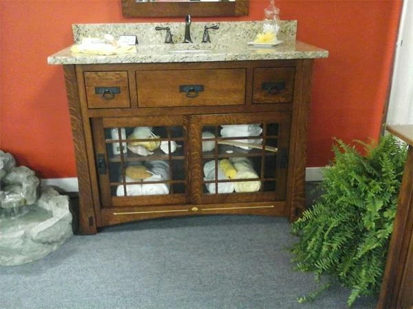 Amish 49" Portland Single Bathroom Vanity Cabinet With Inlays 8 Amish 49" Portland Single Bathroom Vanity Cabinet With Inlays - Image 8