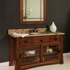 Amish 60" Portland Single Bathroom American Vanity Cabinet With Inlays -Home Decoration Sales 2024 pid 47927 Amish 60 Morgan Single Bathroom Vanity Cabinet with Inlays 320