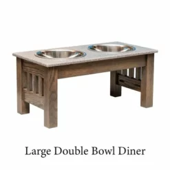 Amish Double Bowl Dog Diner - Quick Ship -Home Decoration Sales 2024 pid 55349 Amish Double Bowl Dog Diner 210