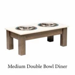 Amish Double Bowl Dog Diner - Quick Ship -Home Decoration Sales 2024 pid 55349 Amish Double Bowl Dog Diner 220