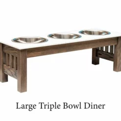 Amish Triple Bowl Dog Bowl Diner -Home Decoration Sales 2024 pid 55659 Amish Triple Bowl Dog Bowl Diner 120
