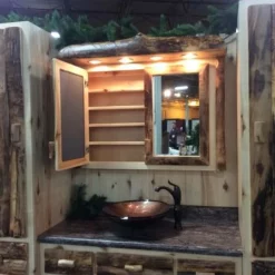 Amish Rustic Log Bathroom Vanity Set -Home Decoration Sales 2024 pid 57470 Amish Rustic Log Bathroom Vanity 180