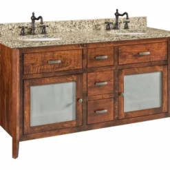 Amish Mt Elbert Bathroom Vanity - Multiple Sizes - Quick Ship -Home Decoration Sales 2024 pid 58293 Quick Ship Mt Elbert Large Brown Maple Free Standing Solid Wood Bathroom Vanity 290