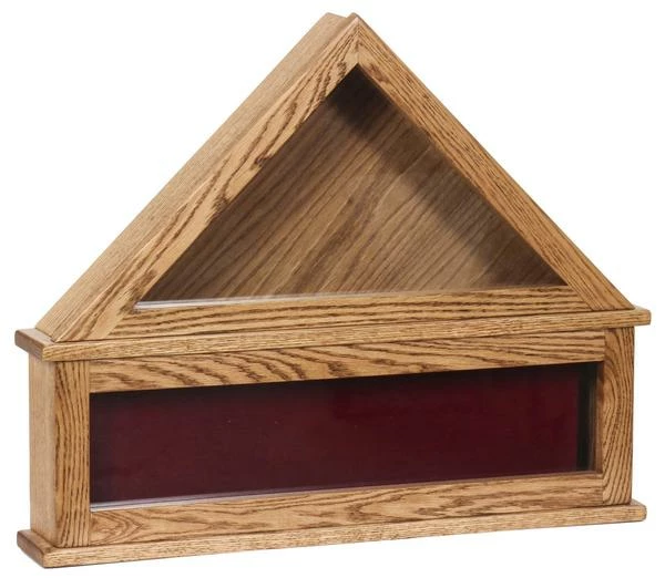 Amish Solid Wood Flag Display Case 1 Amish Solid Wood Flag Display Case