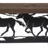 Amish Rustic Shelf With Horses