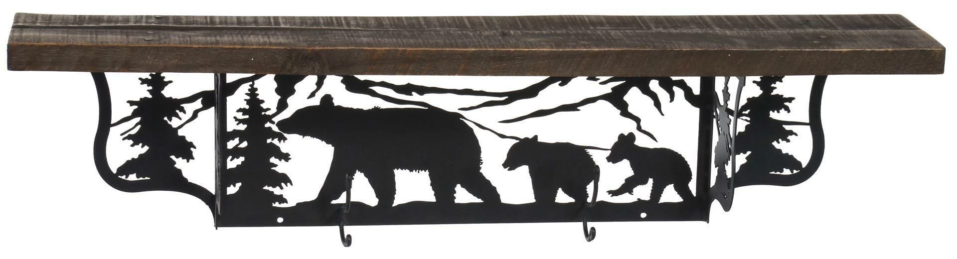 Amish Rustic Shelf With Bears 1 Amish Rustic Shelf With Bears