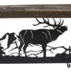 Amish Rustic Shelf And Coat Hanger With Elk Design