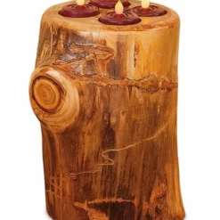 Amish Rustic Log Tealight Candle