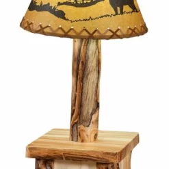 Amish Log Cordless Table Light