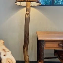 Amish Log Floor Lamp -Home Decoration Sales 2024 pid 64765 Amish Log Floor Lamp 100