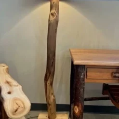 Amish Log Floor Lamp -Home Decoration Sales 2024 pid 64765 Amish Log Floor Lamp 110