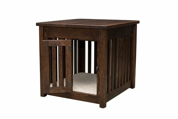 Amish Macy Pet End Table With Wooden Slats And Door 1 Amish Macy Pet End Table With Wooden Slats And Door