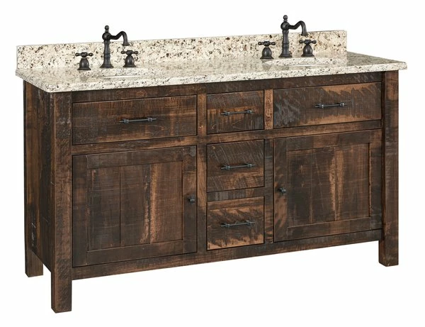 Amish Rustic Bathroom Vanity 24" - 60" 2 Amish Rustic Bathroom Vanity 24" - 60" - Image 2