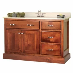 Amish Breckinridge Rough Sawn Three-Piece Bathroom Vanity Set Without Top -Home Decoration Sales 2024 pid 66491 Amish Breckinridge Three Piece 47 Bathroom Vanity Suite 70