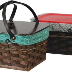 Hand Woven Natural Reed Carry-All Basket