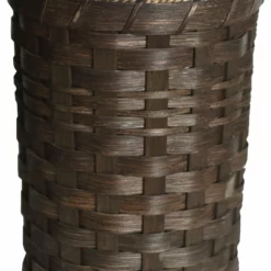 Hand Woven Natural Reed Round Waste Basket