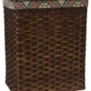 Amish Hand Woven Natural Reed Hamper With Hinged Lid