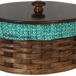 Hand Woven Natural Reed Treasure Box Basket