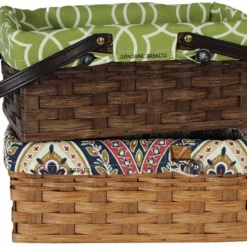 Hand Woven Natural Reed Market Basket