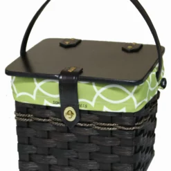 Hand Woven Natural Reed Square Bonnet Basket