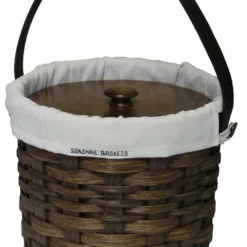 Hand Woven Natural Reed Round Bonnet Basket