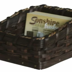 Hand Woven Natural Reed Business Card Holder Basket