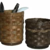Hand Woven Natural Reed Revolving Utensil Basket