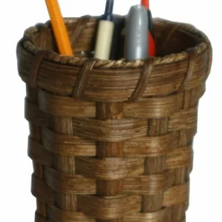Hand Woven Natural Reed Pencil Basket