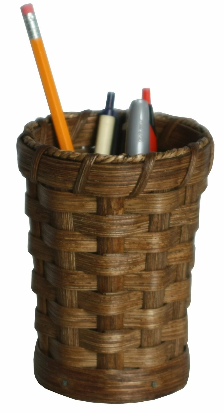 Hand Woven Natural Reed Pencil Basket 1 Hand Woven Natural Reed Pencil Basket