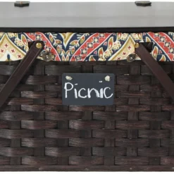 Hand Woven Natural Reed Picnic Basket