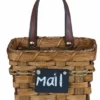 Amish Hand Woven Reed Hanging Mail Basket With Chalkboard
