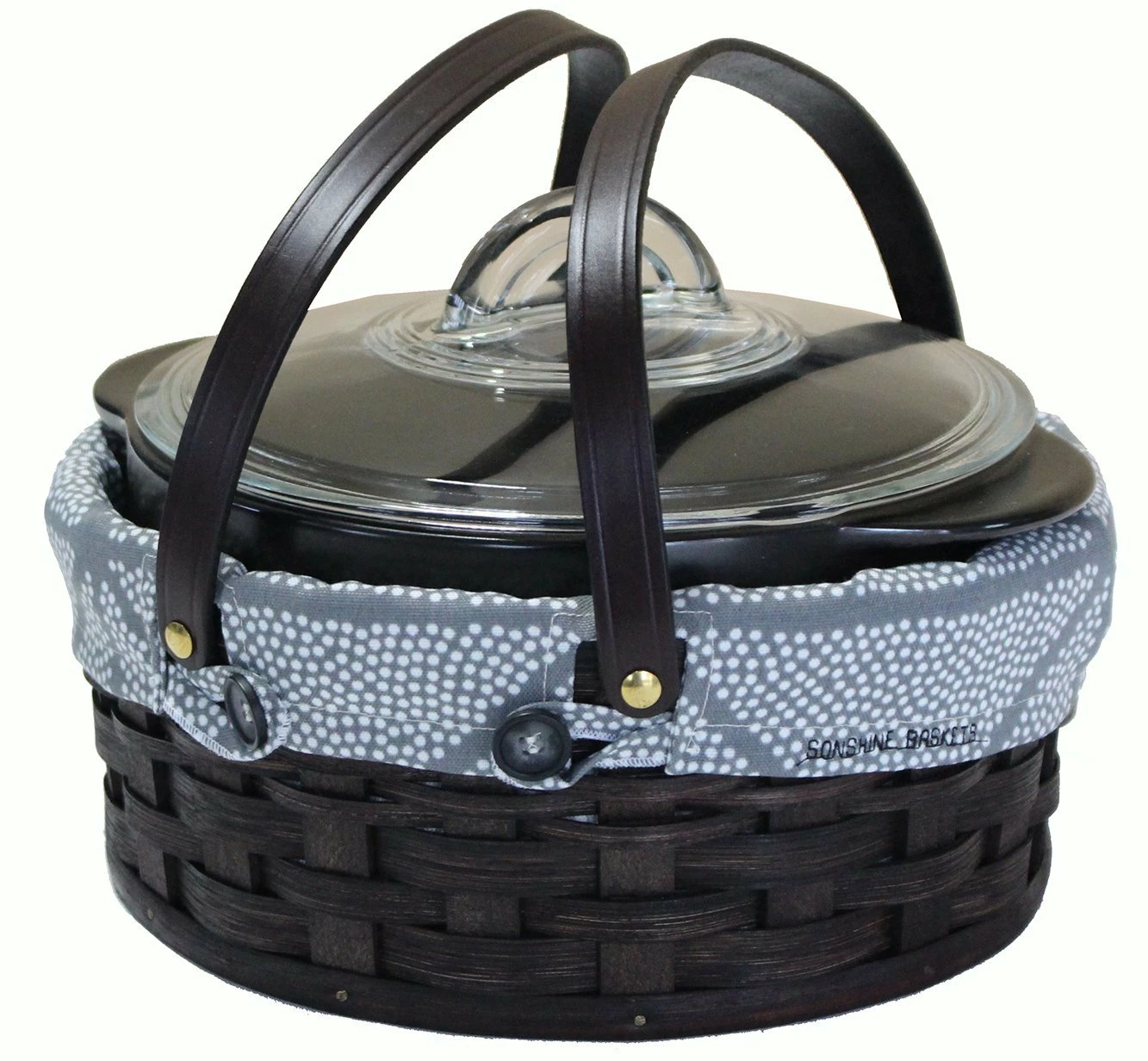 Amish Hand Woven Natural Reed Dutch Oven Basket 1 Amish Hand Woven Natural Reed Dutch Oven Basket