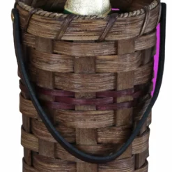 Amish Hand Woven Natural Reed Single Wine Basket