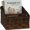 Amish Hand Woven Natural Reed Cookbook Holder Basket