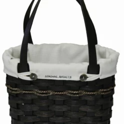 Amish Hand Woven Natural Reed Small Hand Bag Basket