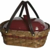 Amish Hand Woven Reed Deep Casserole Travel Basket