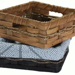 Amish Hand Woven Reed Square Napkin Basket