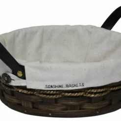 Hand Woven Natural Reed 10" Round Basket