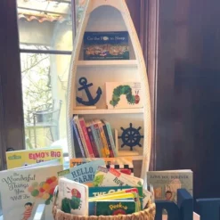 Amish Wood Rowboat Bookshelf -Home Decoration Sales 2024 pid 67647 Amish Wood Rowboat Bookshelf 150