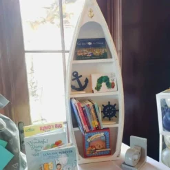 Amish Wood Rowboat Bookshelf -Home Decoration Sales 2024 pid 67647 Amish Wood Rowboat Bookshelf 160